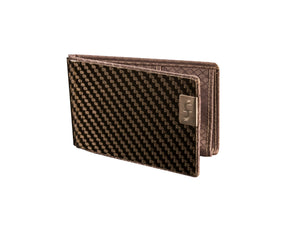 Carbon fiber wallet with business card holder and grey ripstop nylon interior