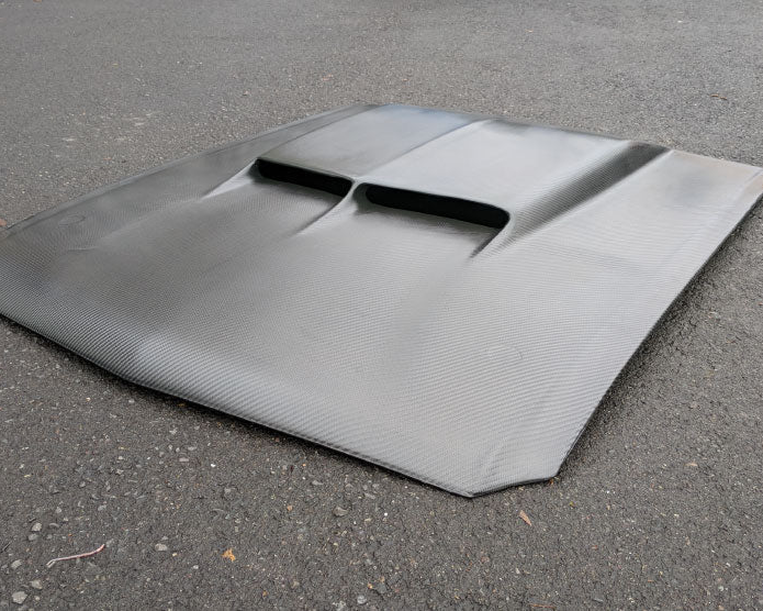 an all carbon fiber hood for a '69 mustang