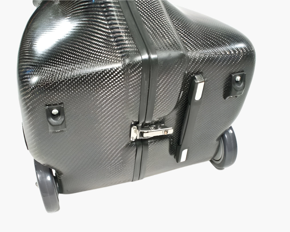 an all carbon fiber travel carrying case for a harp