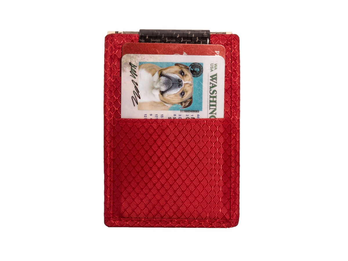 Carbon Fiber Money Clip Wallet | Common FIbers Red / TWILL Carbon Fiber Money Clip Wallet | Common FIbers Red / TWILL