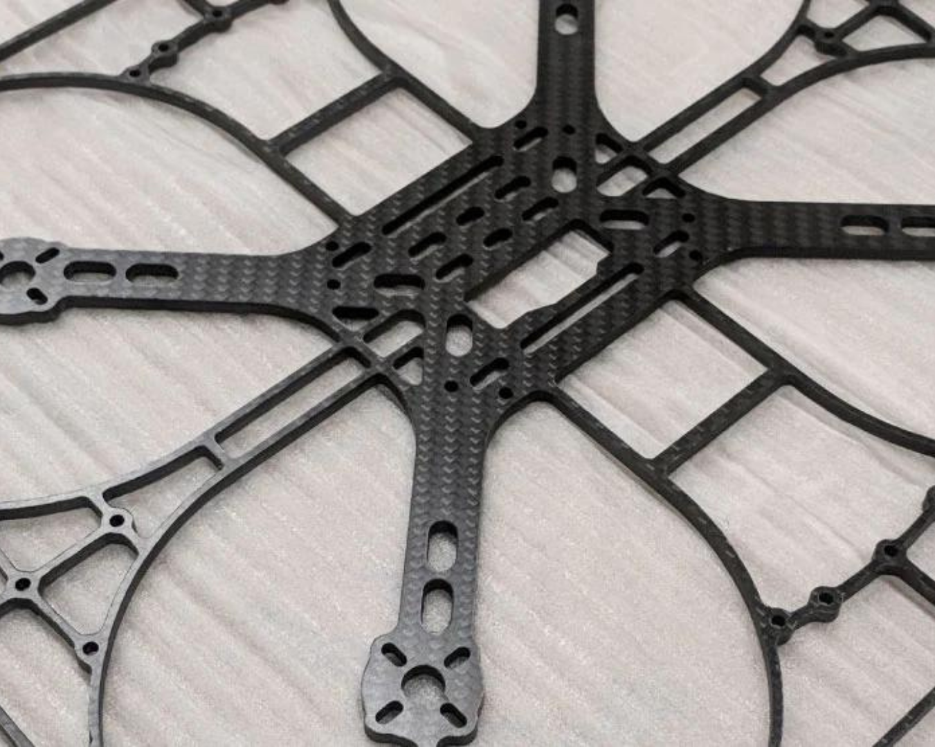 carbon fiber components for a quadcopter
