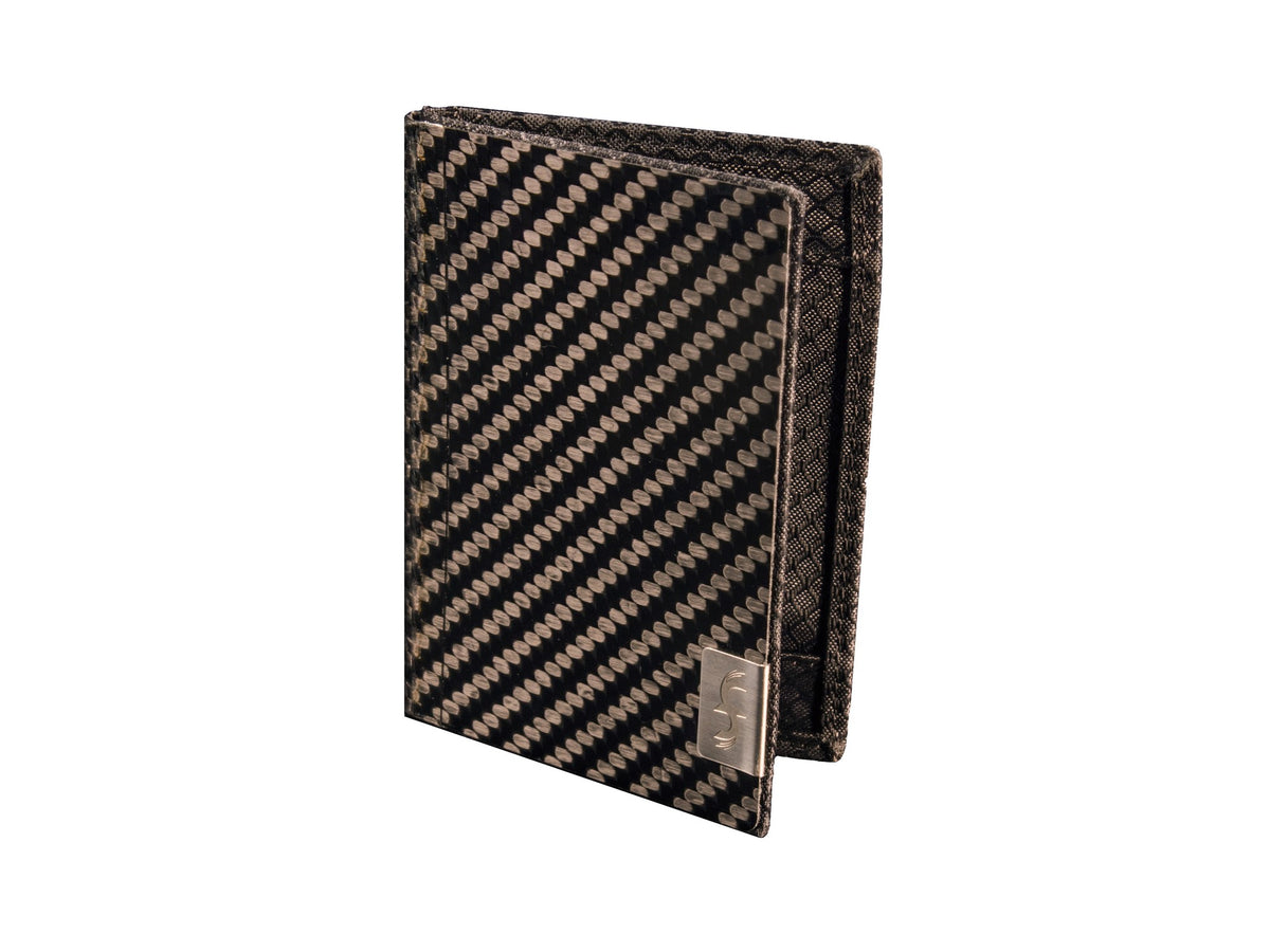 Carbon fiber minimalist wallet with black interior