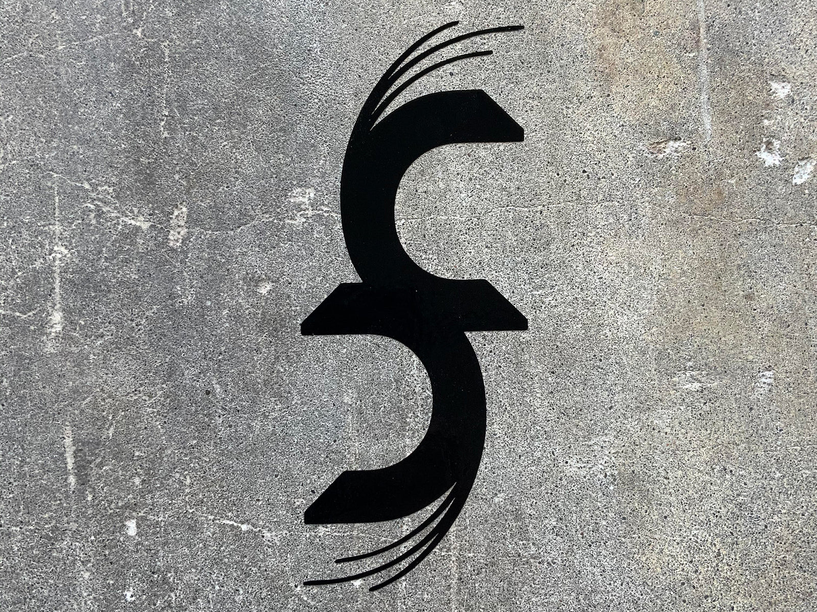 Black Common Fibers logo decal with grey background