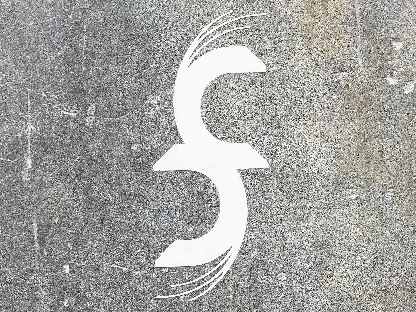 White Common Fibers logo decal with grey background